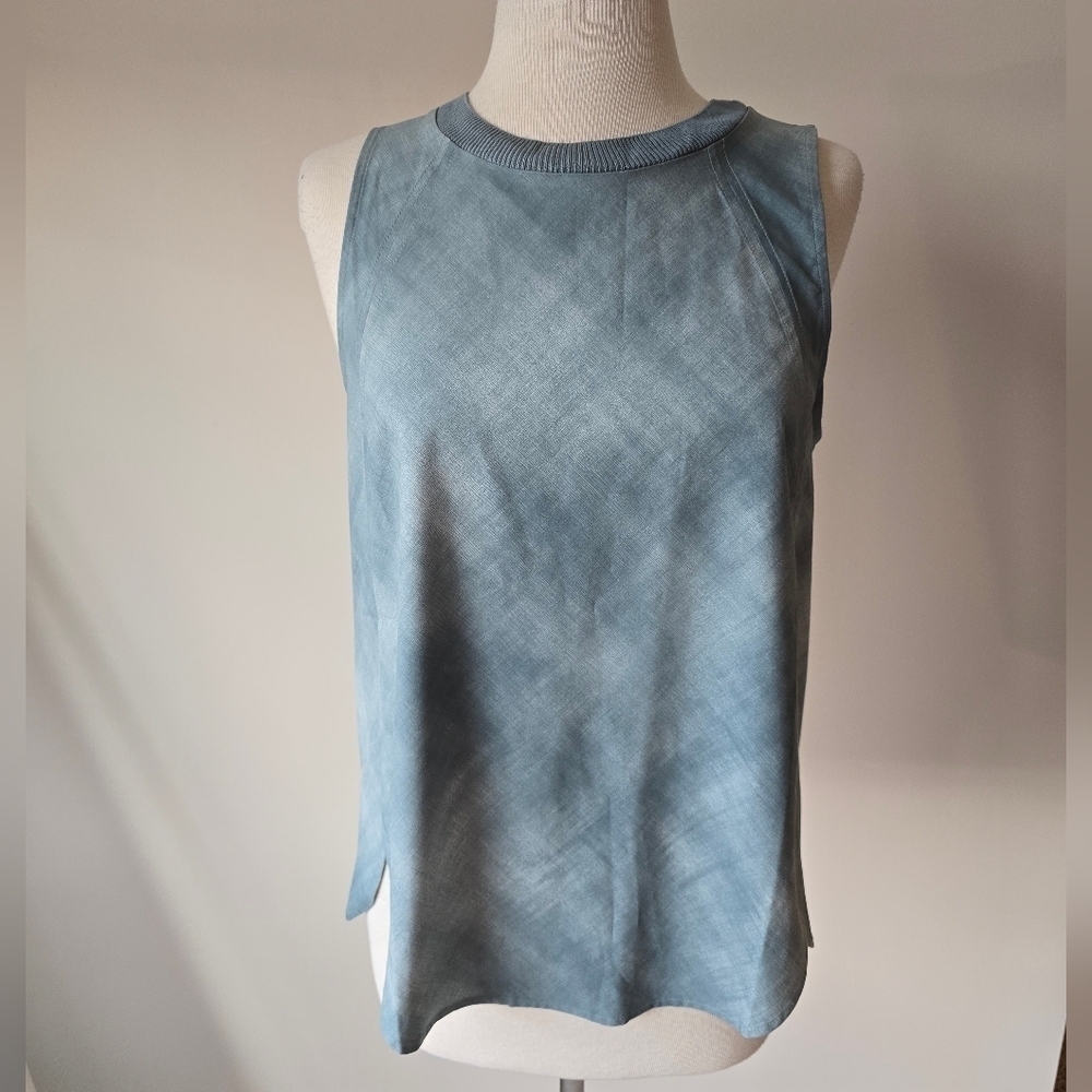 Athleta Zephyr Print Tank Top Green Women's Sz Small.